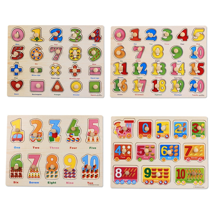 Wooden Puzzle Hand Grab Board Educational Toy Number Transport Pattern Puzzle Child Gift, Random Style Delivery - Puzzle Toys by buy2fix | Online Shopping UK | buy2fix