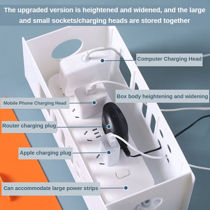 XM009 Plastic Plug-In Electric Wire Storage Box Power Board Wire Clip Box Charger Storage Finishing Box(Orange) - Storage Boxes by buy2fix | Online Shopping UK | buy2fix