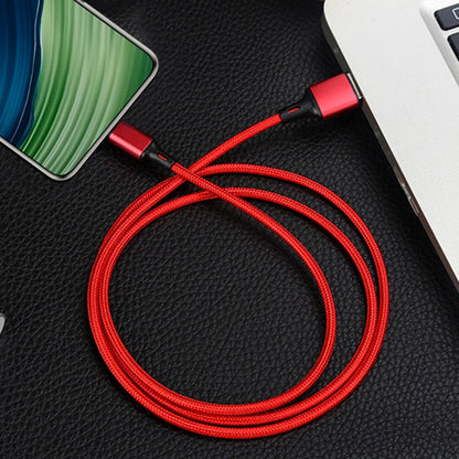 4 PCS 2.4A USB-C / Type-C to USB Braided Fast Charging Sync Data Cable, Length: 1.5m (Red) - USB-C & Type-C Cable by buy2fix | Online Shopping UK | buy2fix
