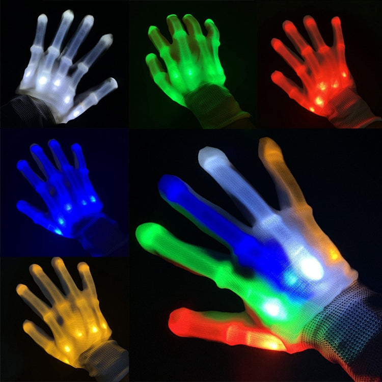 1 Pairs Hand Bones LED Glowing Gloves, Size: XL(Colorful) - Glow Party Supplies by buy2fix | Online Shopping UK | buy2fix