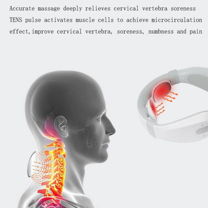 Smart Charging Neck Pulse Cervical Massager, Specification: English(White) - Massage & Relaxation by buy2fix | Online Shopping UK | buy2fix