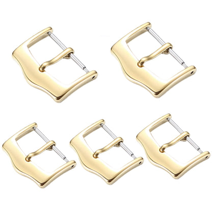 5pcs IP Plated Stainless Steel Pin Buckle Watch Accessories, Color: Gold 12mm - Watch Accessories & Parts by buy2fix | Online Shopping UK | buy2fix