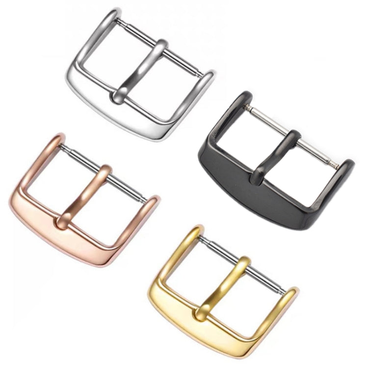 5pcs IP Plated Stainless Steel Pin Buckle Watch Accessories, Color: Black 16mm - Watch Accessories & Parts by buy2fix | Online Shopping UK | buy2fix