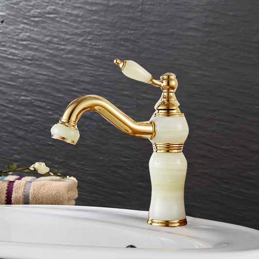 Gold-plated Copper 360-degree Rotating Basin Hot and Cold Water Faucet, Color: Sapphire Zirconium Gold - Faucets & Accessories by buy2fix | Online Shopping UK | buy2fix