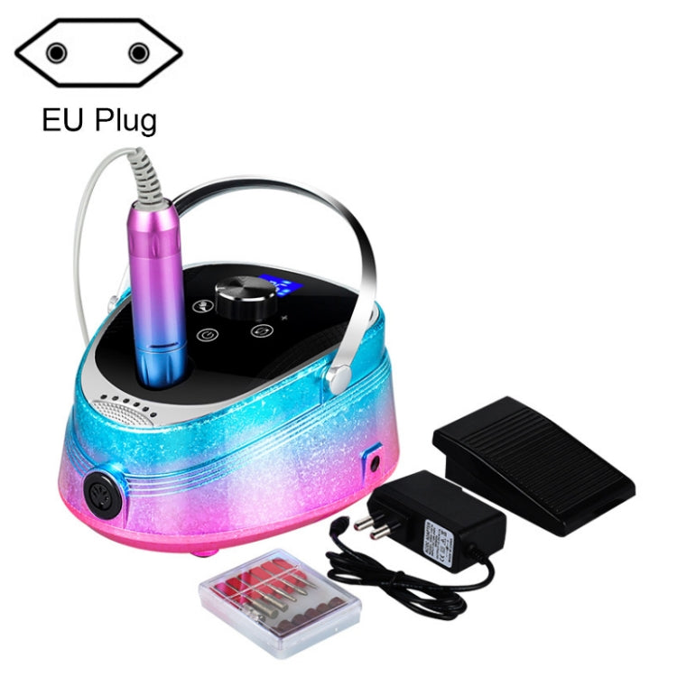 Ice Flower Gradient Rechargeable Low Noise Nail Polishing Machine, Specification: EU Plug (Pink Blue) - Grinding Tools & Accessories by buy2fix | Online Shopping UK | buy2fix