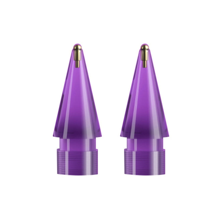 For Apple Pencil 1/2 2pcs Stylus Transparent Replacement Needle Nib, Spec: Round (Purple) - Pencil Accessories by buy2fix | Online Shopping UK | buy2fix