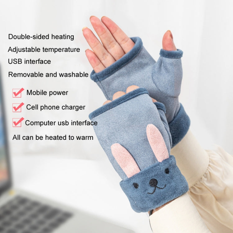 Winter USB Rechargeable Heated Half Palm Adult Gloves, Size: Free Size(Black) - Safety Gloves by buy2fix | Online Shopping UK | buy2fix