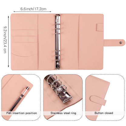 A5 Macaron Notebook PU Loose-leaf Cash Budget Handbook(Pink) - Notebooks by buy2fix | Online Shopping UK | buy2fix