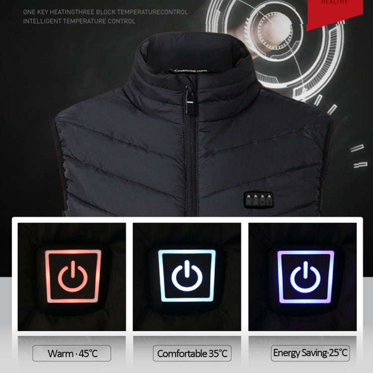 17 Area  4 Control Black USB Electric Heating Undershirt Intelligent Warm Vest(4XL) - Down Jackets by buy2fix | Online Shopping UK | buy2fix