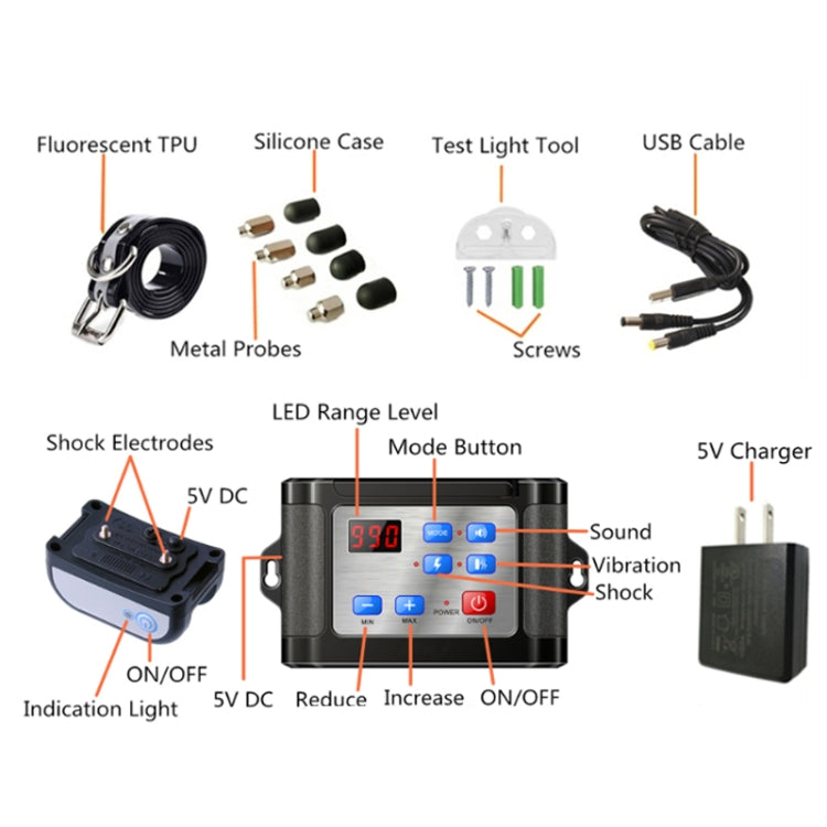 Outdoor Wireless Electronic Pet Fence Night Reflective Collar, Specification: One for Two(AU Plug) - Training Aids by buy2fix | Online Shopping UK | buy2fix