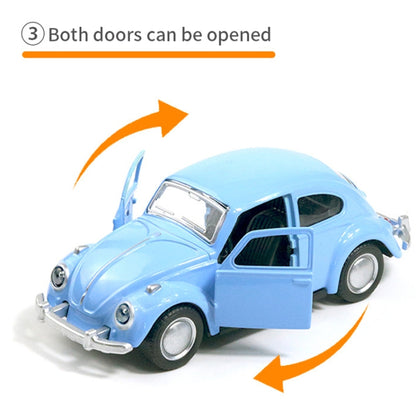 1:36 Beetle Classic Car Open Door Alloy Car Model Pull Back Children's Toy Car(Beige) - Model Toys by buy2fix | Online Shopping UK | buy2fix