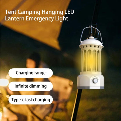 Rechargeable COB Portable Outdoor Camping Lamp Atmosphere Tent Lamp Retro Lamp, Size: Large Beige - Camping Lighting by buy2fix | Online Shopping UK | buy2fix