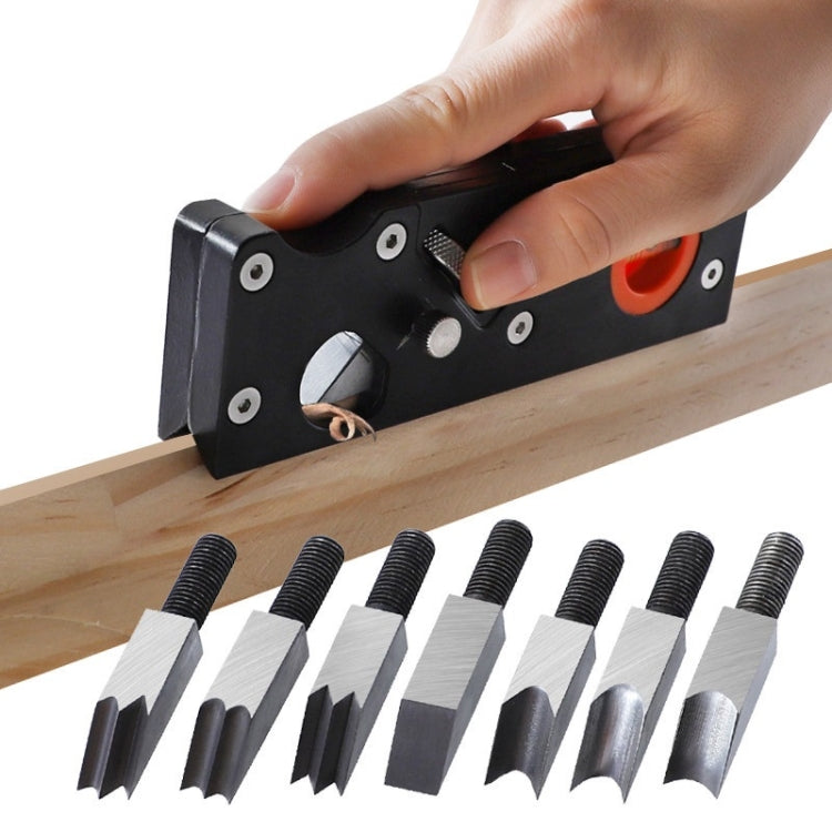 Woodworking Multi-Angle Chamfering Adjustable Depth Hand Planer, Color: Black + 6 Blades - Wood Planers by buy2fix | Online Shopping UK | buy2fix