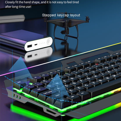 K-Snake Mechanical Feel Keyboard Mouse Kit USB Wired 104 Keycaps Computer Keyboard, Style: Keyboard+Mouse (White Blue) - Wired Keyboard by K-Snake | Online Shopping UK | buy2fix