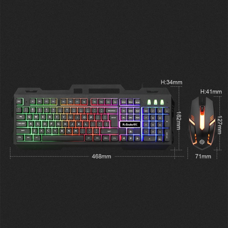 K-Snake Mechanical Feel Keyboard Mouse Kit USB Wired 104 Keycaps Computer Keyboard, Style: Keyboard+Mouse (White Blue) - Wired Keyboard by K-Snake | Online Shopping UK | buy2fix