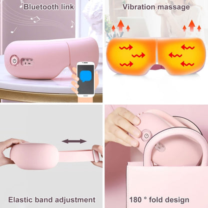 Bluetooth Rechargeable Eye Massager With Heat, Air Pressure And Vibration Massage(Pink) - Massage & Relaxation by buy2fix | Online Shopping UK | buy2fix