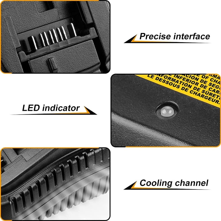 DCB118 For Dewalt 12V-20V Electric Tool Battery Charger, Plug: US (Black) - Electric Saws & Accessories by buy2fix | Online Shopping UK | buy2fix