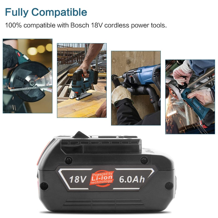 6000mAh 18V Electric Tool Battery Electrical Drilling Spare Battery, For Bosch BSH180 / CAG180-01 / CCS180 / CCS180B / CCS180K - Electric Saws & Accessories by buy2fix | Online Shopping UK | buy2fix