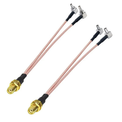 SMA Female To 2 TS9 R WiFi Antenna Extension Cable RG316 Extension Adapter Cable(15cm) - Connectors by buy2fix | Online Shopping UK | buy2fix