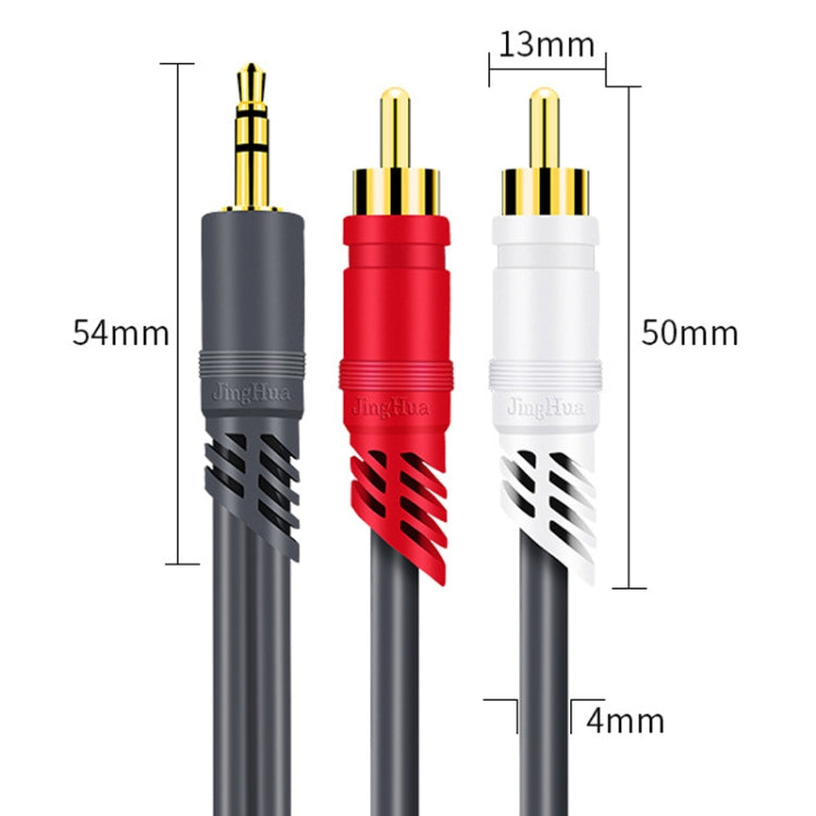 JINGHUA 3.5mm To 2RCA Audio Cable Game Console Outdoor Audio Connection Cable, Size: 5m(Grey) - RCA Cable by JINGHUA | Online Shopping UK | buy2fix