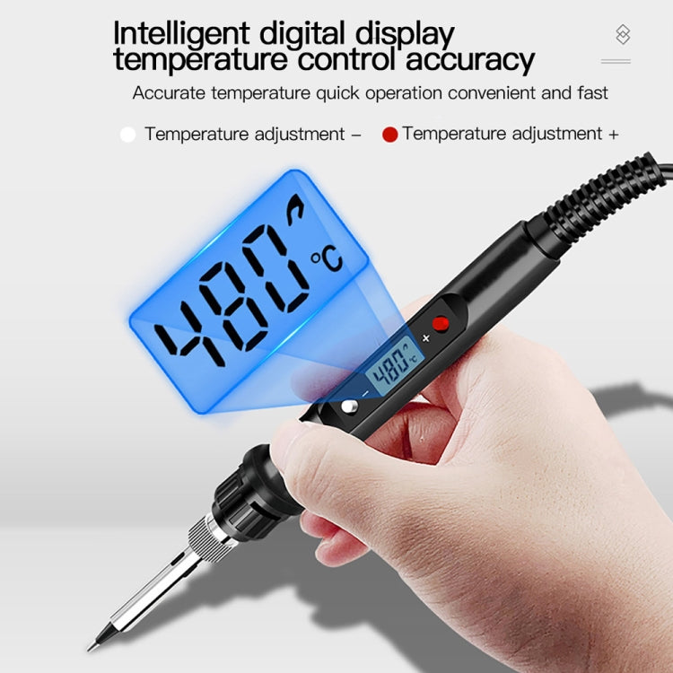 10pcs/ Set  80W Internal Heating Welding Digital Display Soldering Iron Temperature Adjustment Set, Model: Red EU Plug - Electric Soldering Iron by buy2fix | Online Shopping UK | buy2fix