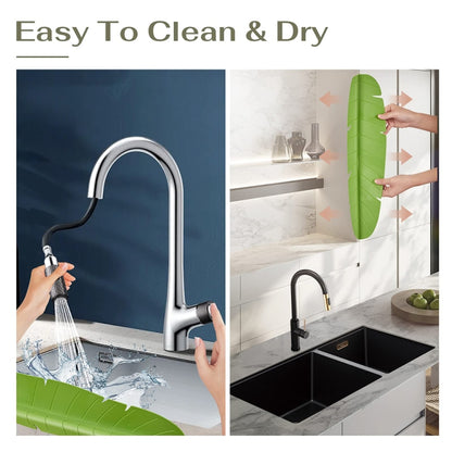 Leaf Shape Kitchen Sink Silicone Water Deflector Home Dishwashing Suction Cup Anti-splash Tools(Yellow) - Gadgets by buy2fix | Online Shopping UK | buy2fix