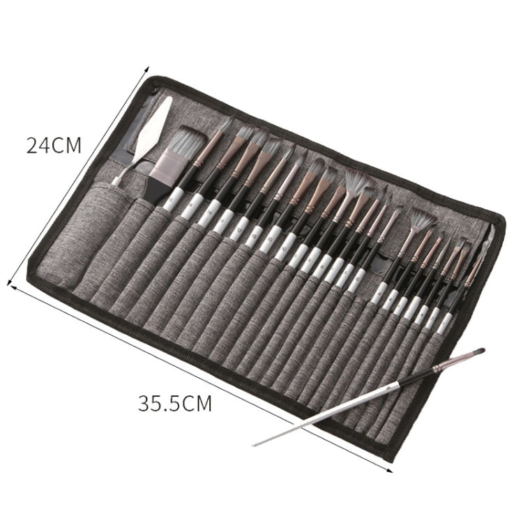 ZHU TING 24pcs /Set Nylon Bristle Paintbrush Set Painting Watercolor Brushes With Cloth Bag(Silver Gray Rod) - Art Supplies by ZHU TING | Online Shopping UK | buy2fix