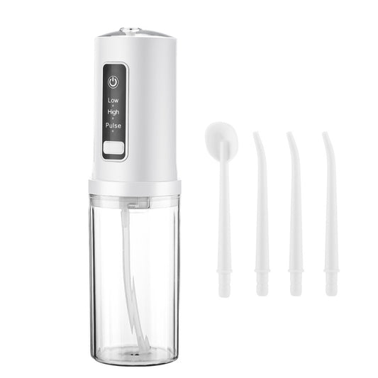 Portable Storable Tooth Flosser Smart Teeth Cleaning Instrument Household Teeth Cleaner With 4pcs Nozzles - Oral Irrigators by buy2fix | Online Shopping UK | buy2fix