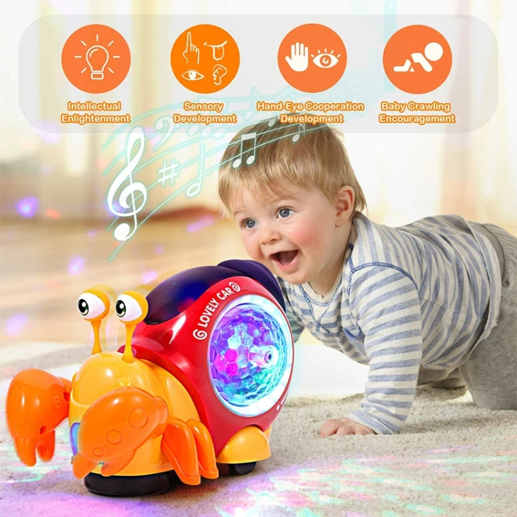 Crawling Hermit Crab Educational Electrical Toys Universal Music Light Projection Cartoon Children Toys(Blue) - Electronic Pets by buy2fix | Online Shopping UK | buy2fix