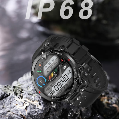 T30 1.6-inch Outdoor Sports Waterproof Smart Music Bluetooth Call Watch, Color: Black Steel+Silicone - Smart Watches by buy2fix | Online Shopping UK | buy2fix