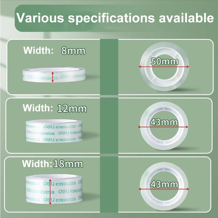 12 Rolls Width 1.2cm x Length 12.8m Deli Small High Viscosity Office Transparent Tape Student Stationery Tape - Tape & Solid glue by Deli | Online Shopping UK | buy2fix