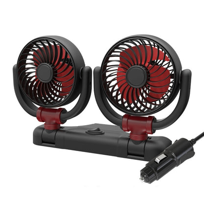 SUITU Car Foldable Cooling Fan Automobile Summer Temperature Reduction Fan, Model: Dual 24V Cigarette Lighter Energized - Heating & Fans by SUITU | Online Shopping UK | buy2fix