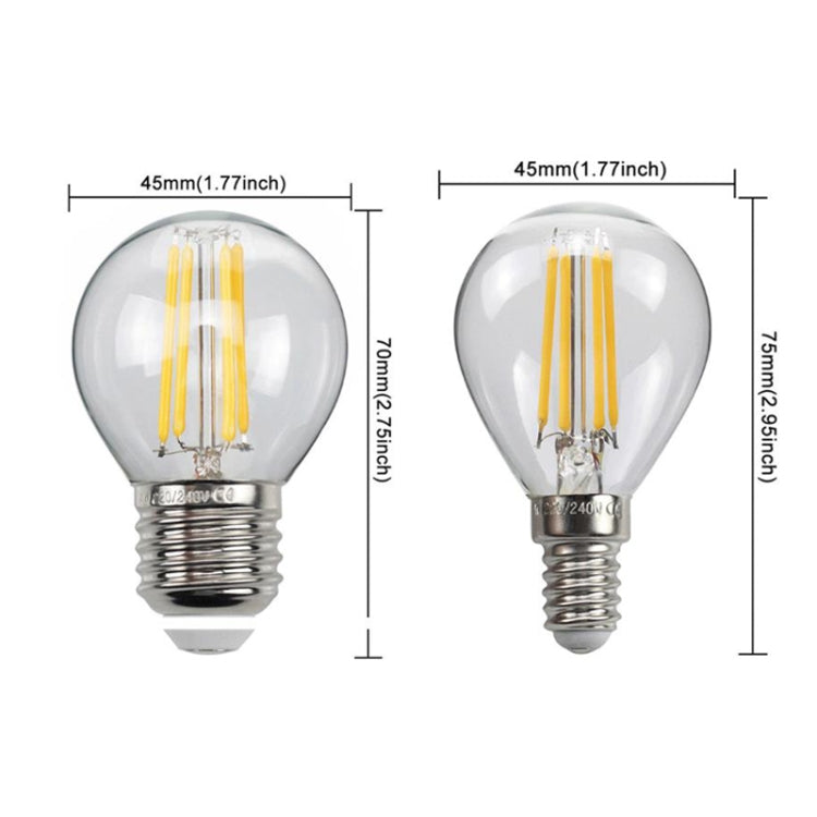 6pcs /Box G45 Bulb LED Lamp Fixture Illuminator Vintage Filament Lights, Style: Gold Large Screw(220V 4W) - LED Blubs & Tubes by buy2fix | Online Shopping UK | buy2fix