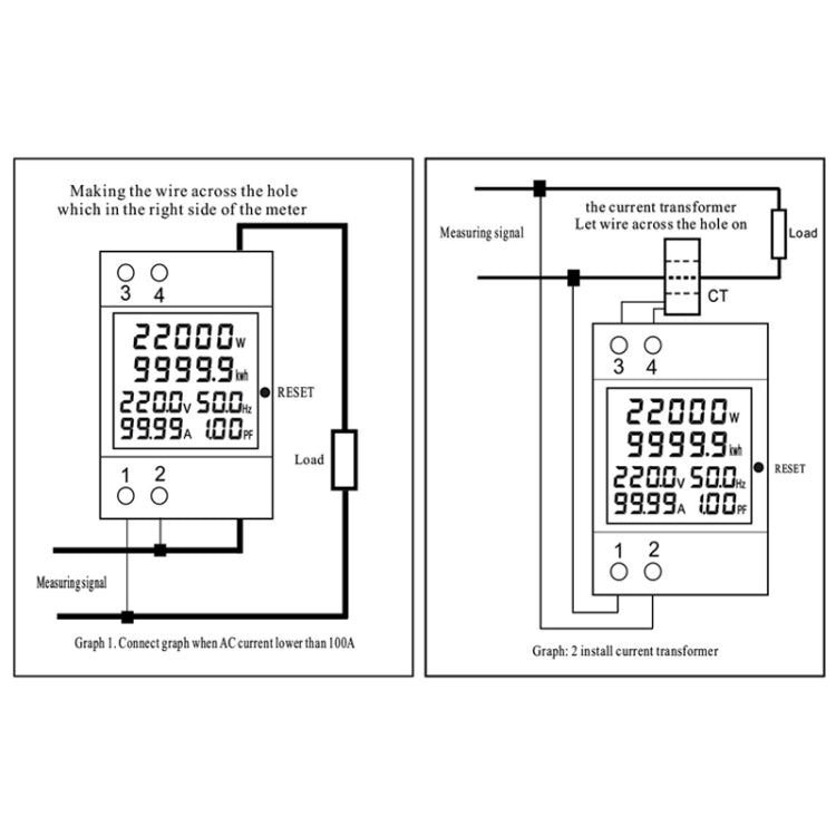 SINOTIMER SDM009 Din Rail Single-Phase Voltage Current Frequency Power Factor Electricity Multifunctional Meter, Model: AC250-450V External - Current & Voltage Tester by SINOTIMER | Online Shopping UK | buy2fix