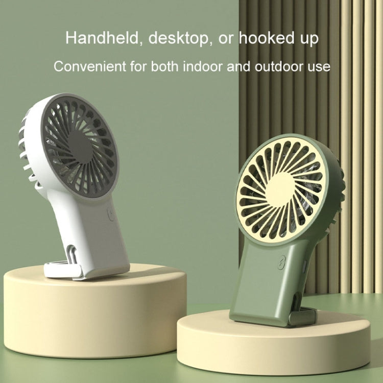 Handheld Foldable Desktop USB Rechargeable Mini Fan Mountaineering Hook Mute Fan(White) - Electric Fans by buy2fix | Online Shopping UK | buy2fix