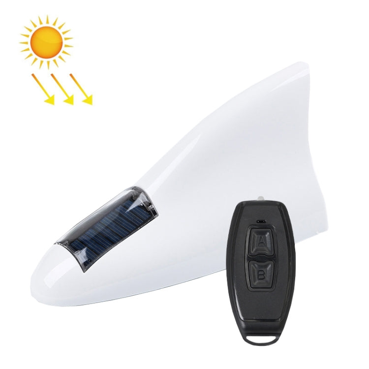 Solar Remote Control Signal Radio Shark Fin Antenna Anti-Tailgating Roof Warning Light(White) - Warning Lights by buy2fix | Online Shopping UK | buy2fix