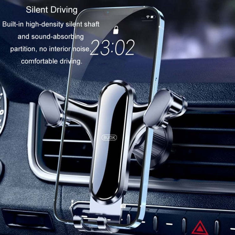 BUDK Triangle Gravity Sensor Car Phone Bracket Car Air Vent Navigation Holder, Model: Suction Cup Base Model - Car Holders by BUDK | Online Shopping UK | buy2fix