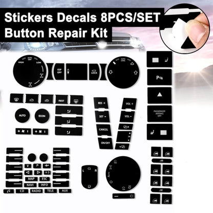 For 2005-2010 Volkswagen Touareg/Passat Steering Wheel Window AC Switch Button Repair Sticker(8pcs /Set) - Decorative Sticker by buy2fix | Online Shopping UK | buy2fix