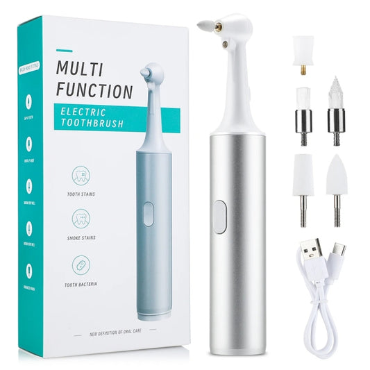 5 In 1 Electric Tooth Polisher USB Rechargeable Dental Scaler Toothbrush(M15 Silver) - Teeth Whitening by buy2fix | Online Shopping UK | buy2fix