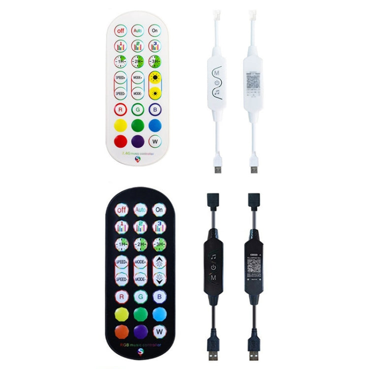 24-Key 2.4G Smart Colorful Running Water LED Light Strip Controller(Black) - LED Controller by buy2fix | Online Shopping UK | buy2fix
