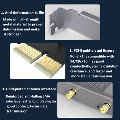 COMFAST BE200MAX 8774Mbps WiFi7 Network Card Bluetooth 5.4 Tri-Band PCIE WiFi Receiver - USB Network Adapter by COMFAST | Online Shopping UK | buy2fix