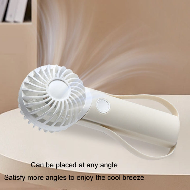 Portable Handheld Quiet Fan Silicone Hanging Neck Small Electrical Fan(Beige) - Electric Fans by buy2fix | Online Shopping UK | buy2fix