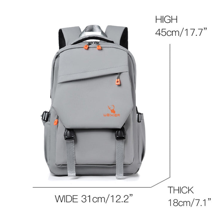 WEIXIER B682 Large Capacity Double Shoulder Backpack Casual Waterproof Travel Bag(Light Gray) - Double-shoulder Bags by WEIXIER | Online Shopping UK | buy2fix