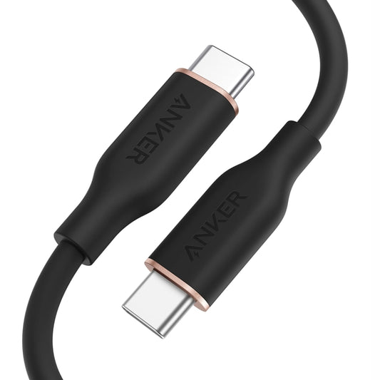 ANKER A8552 Powerline III 0.9m Skin Friendly Dual Type-C Data Cable PD100W Fast Charging Cable(Black) - USB-C & Type-C Cable by ANKER | Online Shopping UK | buy2fix