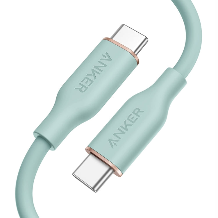 ANKER A8552 Powerline III 0.9m Skin Friendly Dual Type-C Data Cable PD100W Fast Charging Cable(Mint Green) - USB-C & Type-C Cable by ANKER | Online Shopping UK | buy2fix