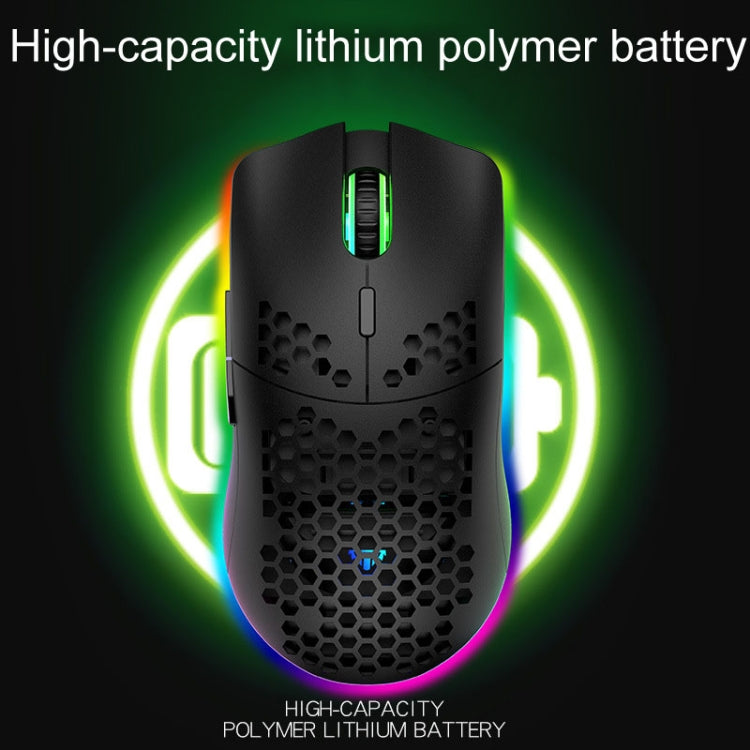 XUNSVFOX XYH80 Hollow Hole Rechargeable Wireless Gaming Mouse RGB Light Computer Office Mouse(Black) - Wireless Mice by XUNSVFOX | Online Shopping UK | buy2fix