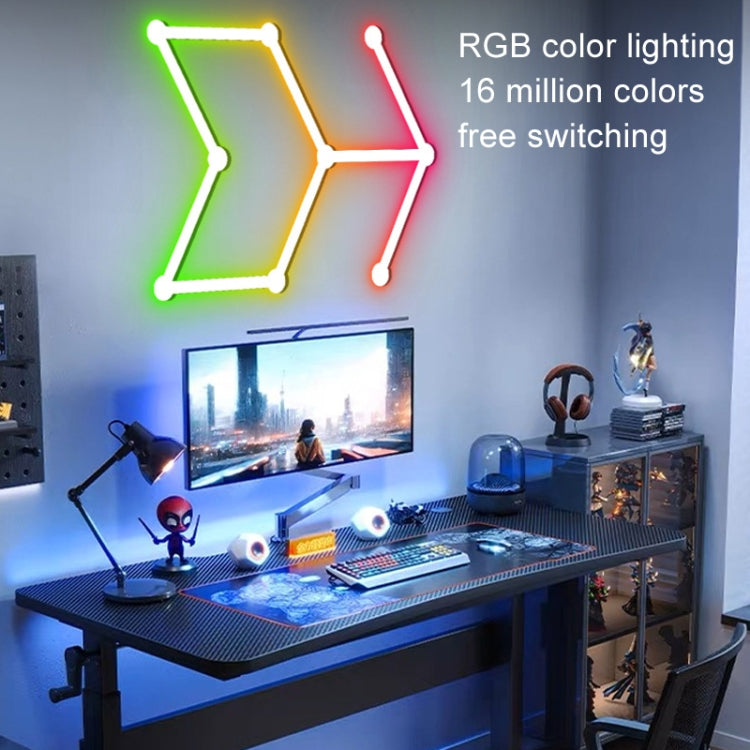 JSK-P22 5V Bluetooth RGB Stitching Light E-Sports Atmosphere Decorative Lamp, Style: 6 Sections+USB To DC Line+UK Plug(White) - Novelty Lighting by buy2fix | Online Shopping UK | buy2fix