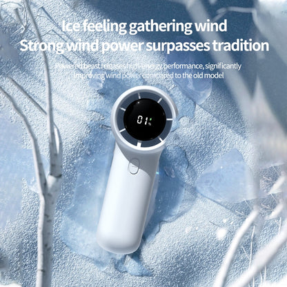 Outdoor Handheld Turbine Digital Display 100-Speed High-Speed Mini Fan, Color: White - Electric Fans by buy2fix | Online Shopping UK | buy2fix