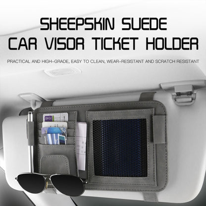 Car Sun Visor Bill Holder Glasses Clip Storage Bag(Blue) - Sunglasses & Glasses Clips by buy2fix | Online Shopping UK | buy2fix