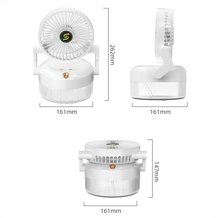 USB Charging Folding Desktop Spray Humidification Fan with Night Light(White) - Electric Fans by buy2fix | Online Shopping UK | buy2fix